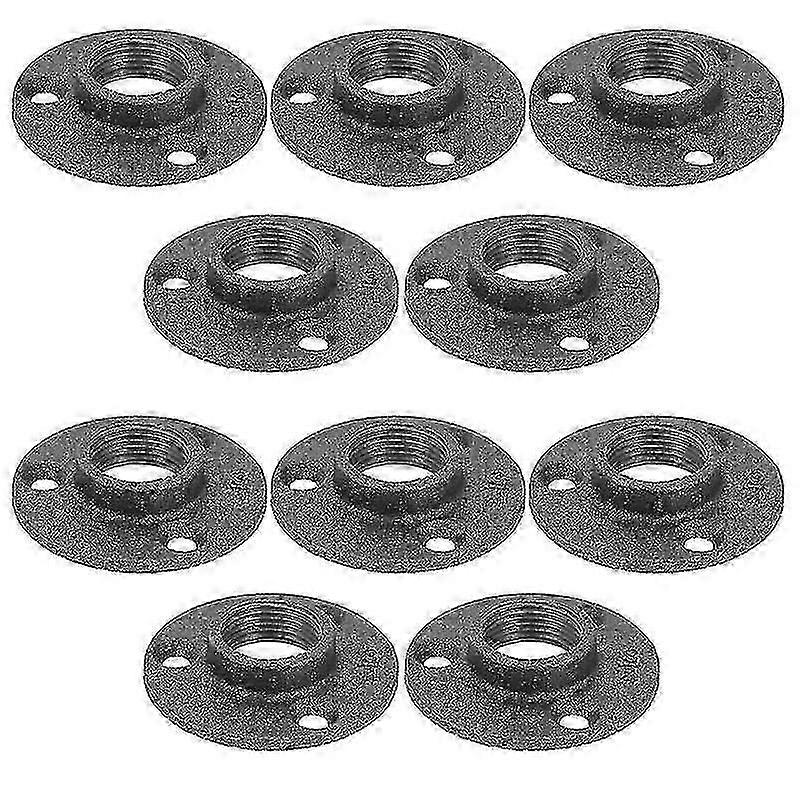 6.3X6.3cm Black 3-4 Washers 10pcs Malleable Cast Iron Pipe Fittings Flanges Pipe Plates Decorative F