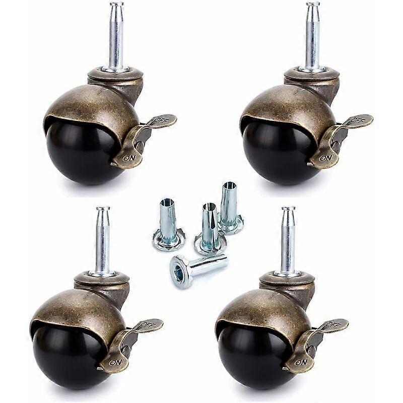 8個40mmステムスイベルキャスターブレーキ付き家具キャスターオフィスチェアソファベッドソファ耐荷重キャスターあたり25kg