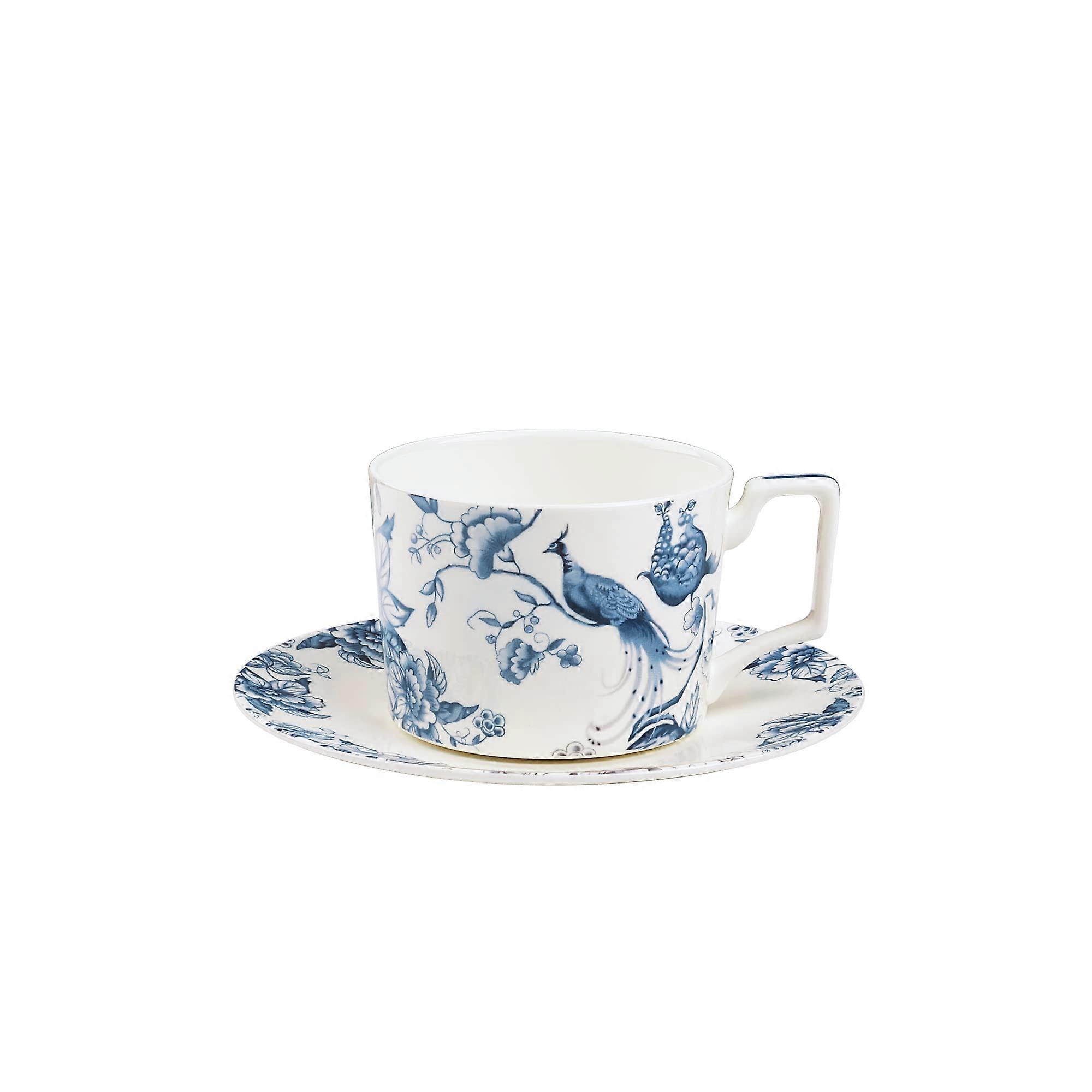 Blue and White Tea Cup and Saucer Set for Tea 9oz