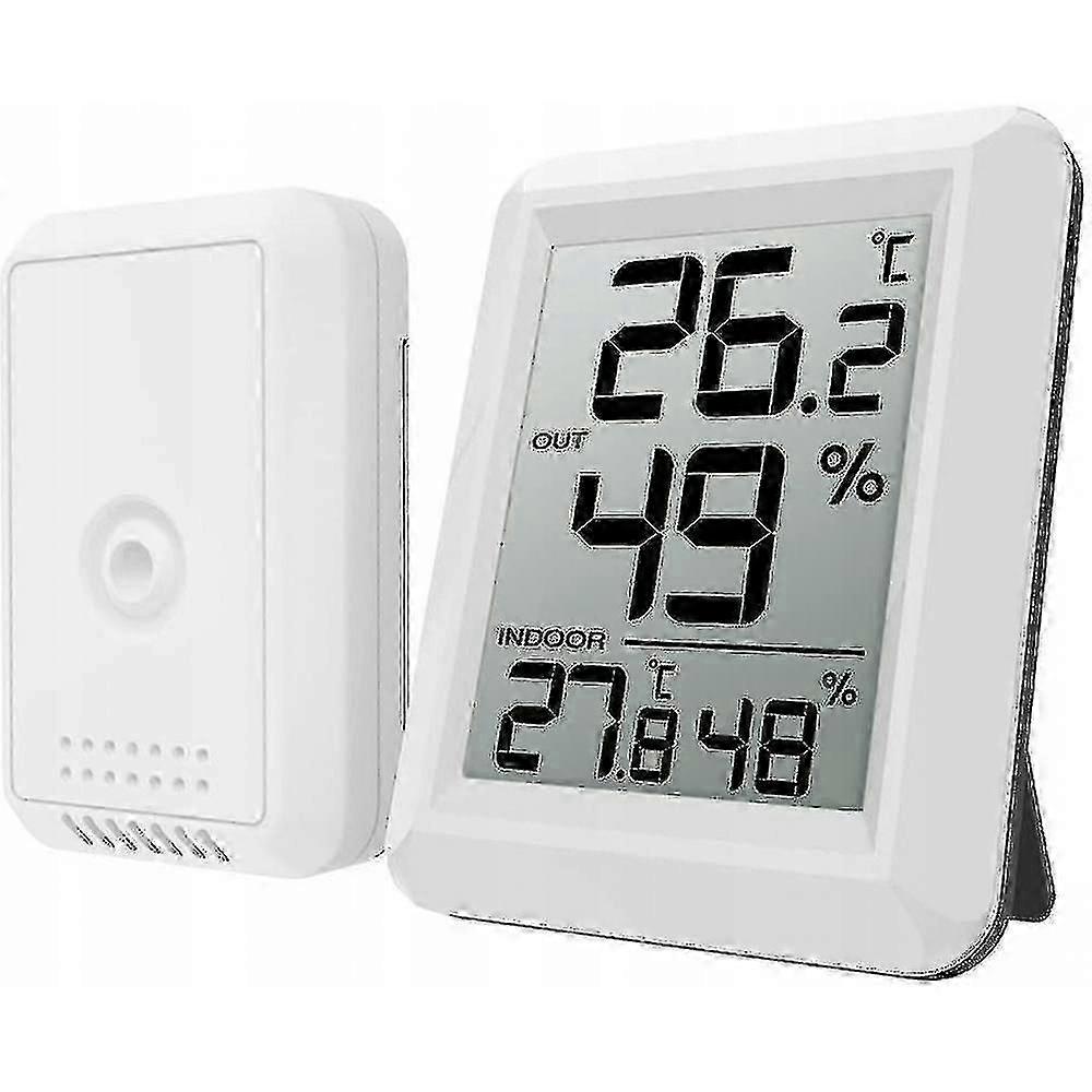 Wireless Thermometer Hygrometer Outdoor White Indoor