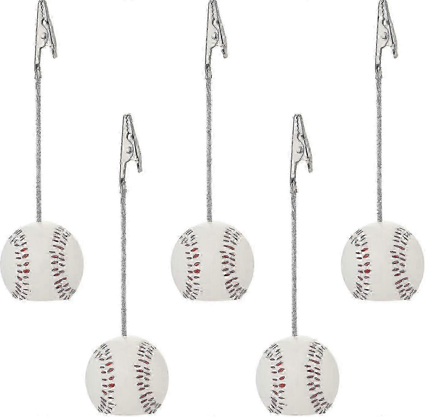 5 Pack Resin Ball Base Memo Clip Holder Stand Note Paper Clip Pictures Card Display with Alligator Clip,Soccer