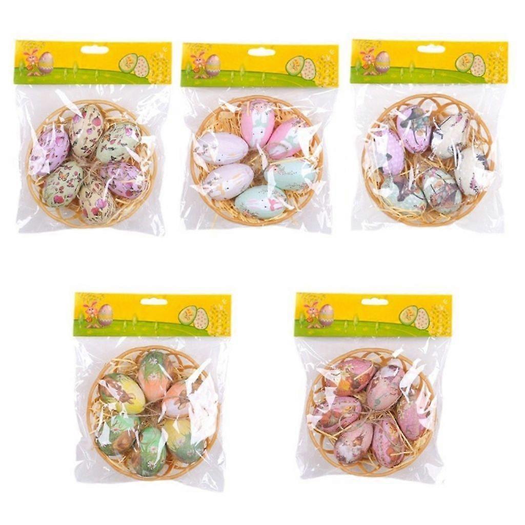 30pc Mini Easter Decorations Colorful Eggs Festival Basket Stuffers for Tree