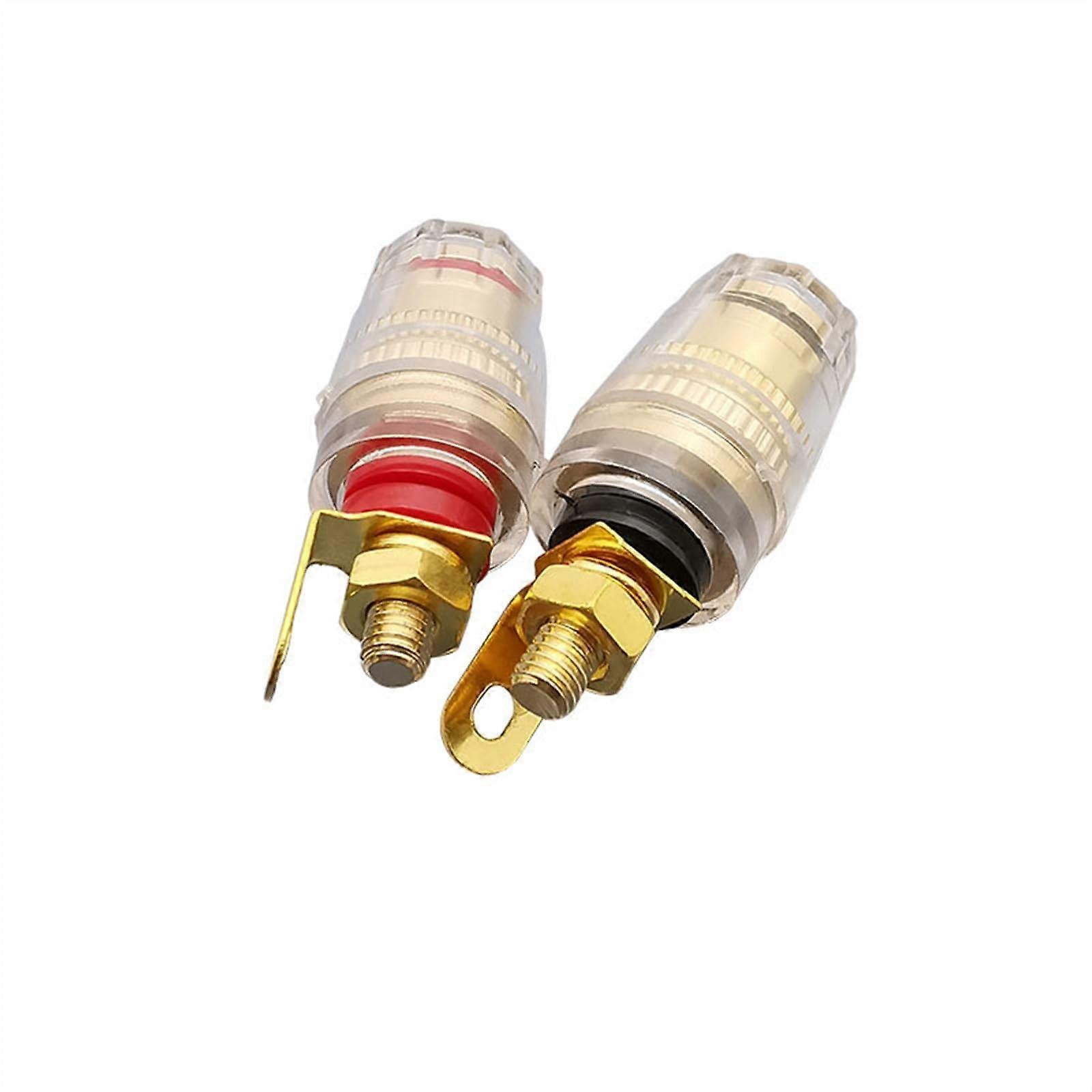 2Pcs Gold Plated 4mm Banana Socket Binding Post Connector Audio Amplifier Speakers Terminal