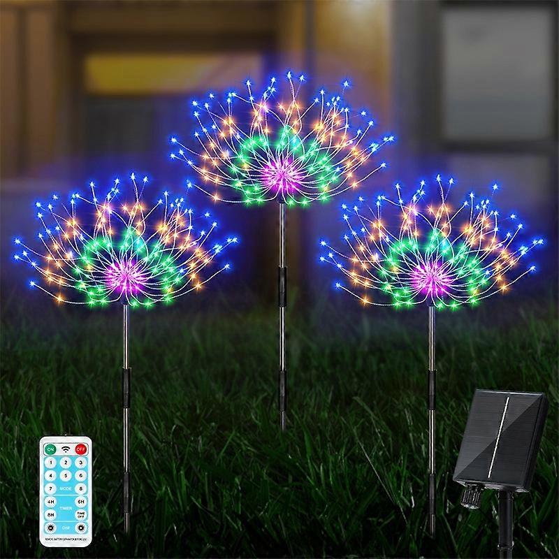 Solar Fireworks Lamp Grass Globe Dandelion Flash String With Remote Control