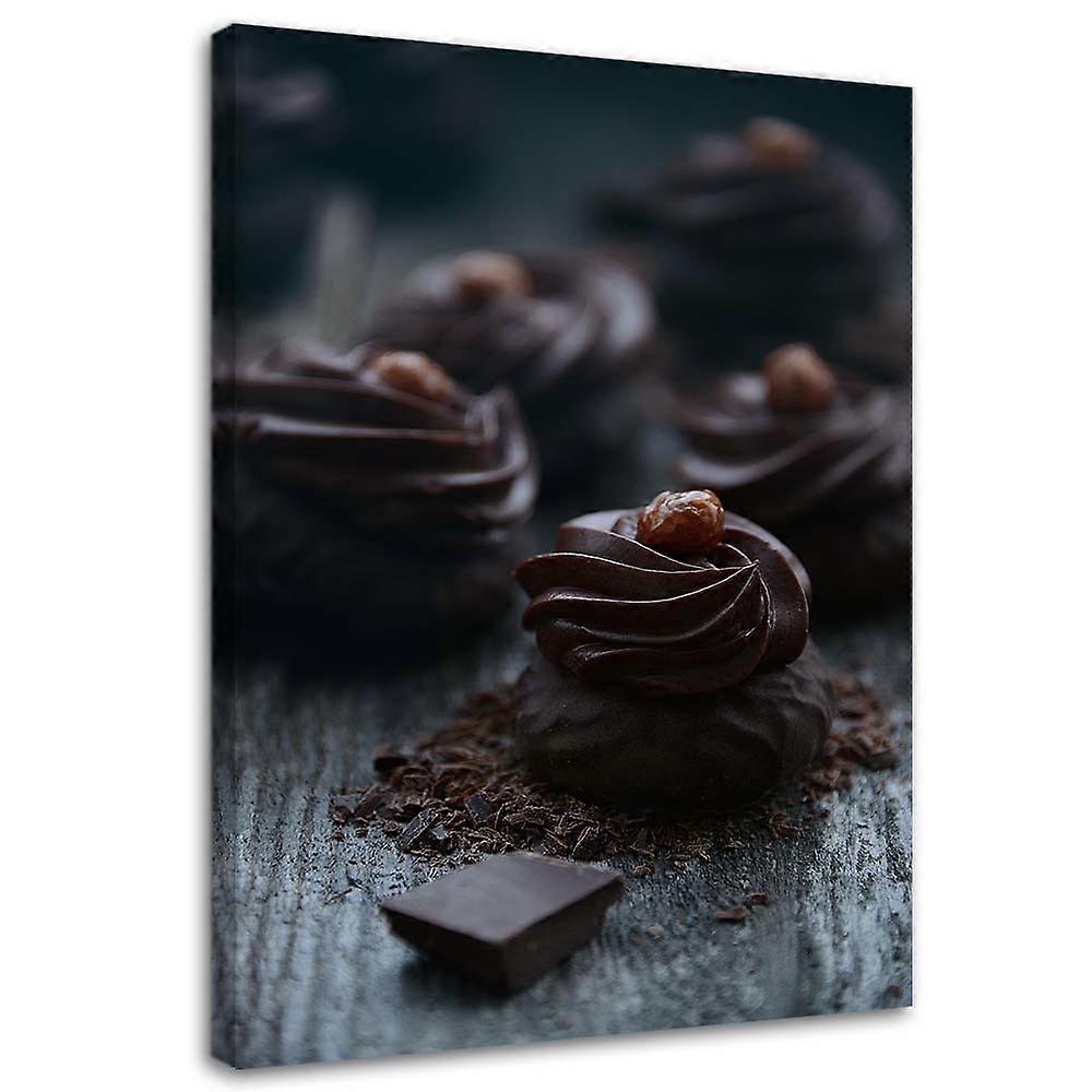 Canvas print, Dessert van pure chocolade - 40x60