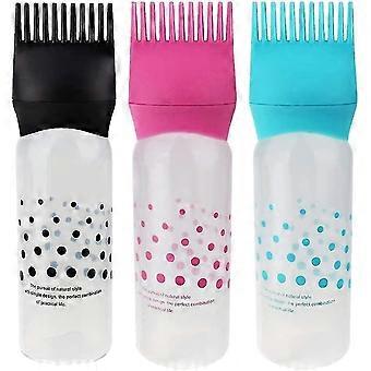 (pink + blau + schwarz) 3 Applikatorflaschen Wurzelkamm-Applikatorflasche Haarfärbemittel-Applikatorflasche Spenderbürste Applikatorflasche Haarfärbemittelsalon