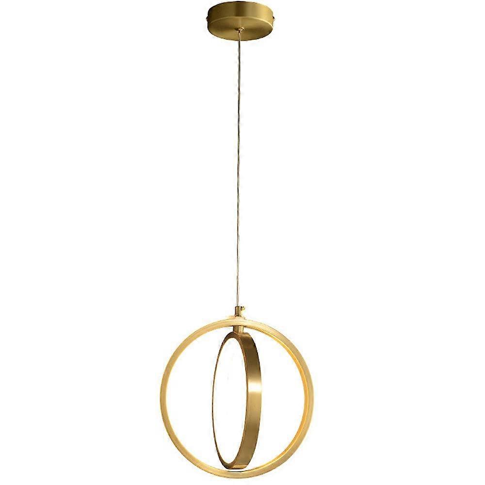 LED Brushed Brass Modern Chandelier Light Fixture Soft Light Eye Protection 4-Light Adjustable Hanging Pendant