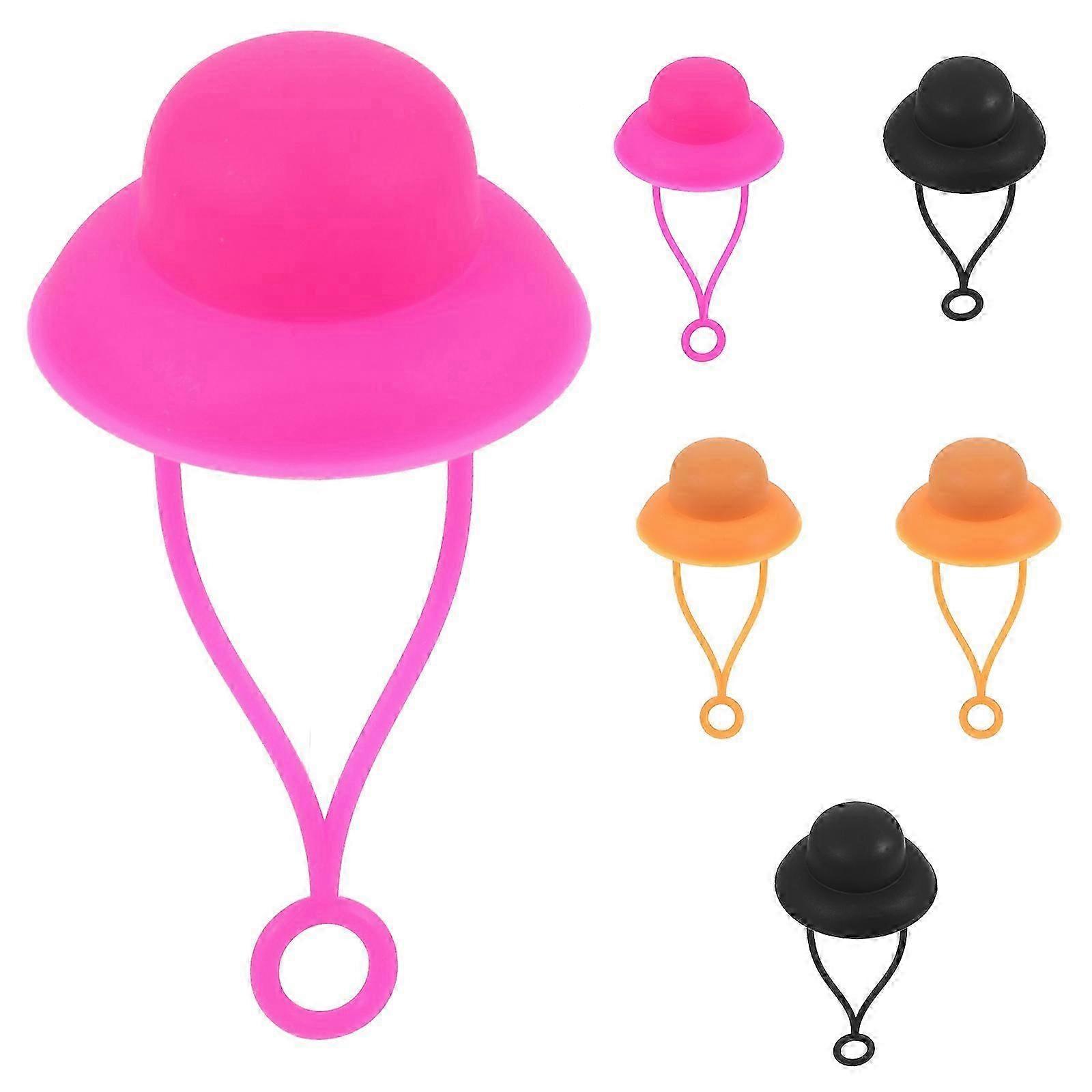 6Pcs Hat Straw Covers Reusable Drinking Straw Tips Straw End Plugs Caps Small Straw Caps Mixed Color