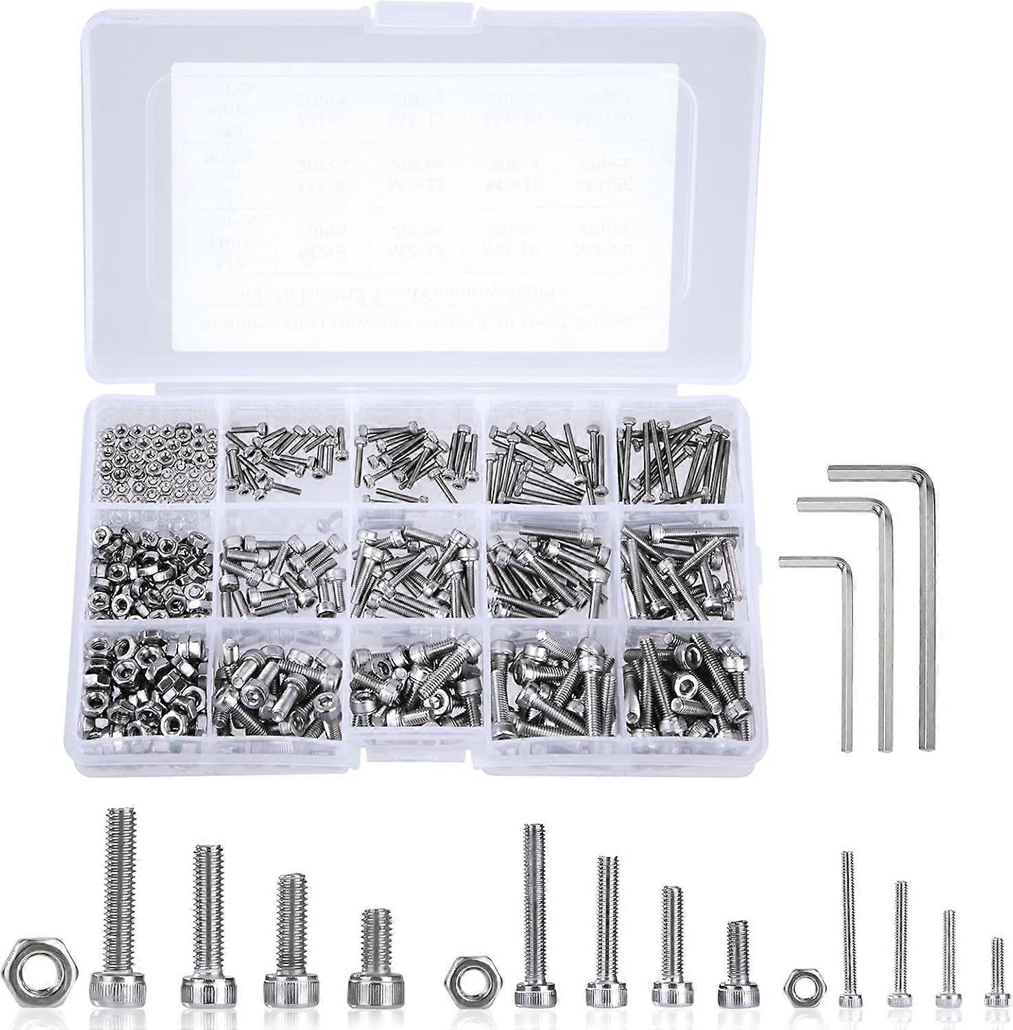Housing bolts and nuts Stainless steel screws hexagonal head button socket sorting kit