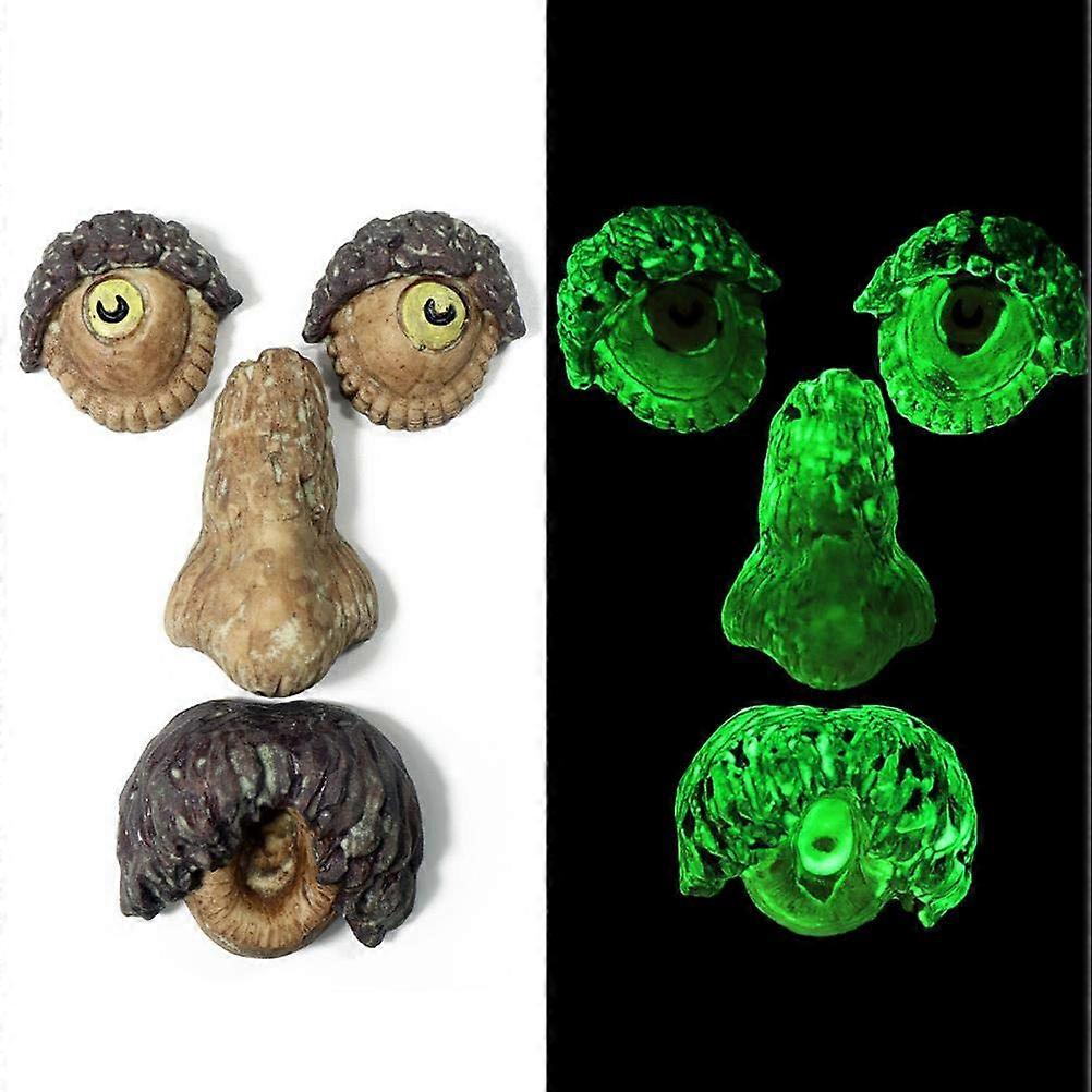 Tree Faces Decor Outdoor Tree Face Statues Glowing In The Dark Easter Garden Props Model C