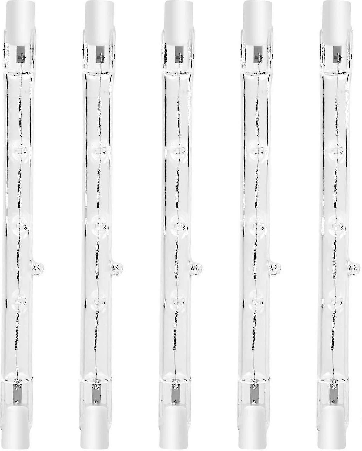 100w 118mm R7s調光可能なハロゲン鉛筆電球ウォームホワイト2800k R7sリニア1500lmスポットライトAC220-240V(5個)