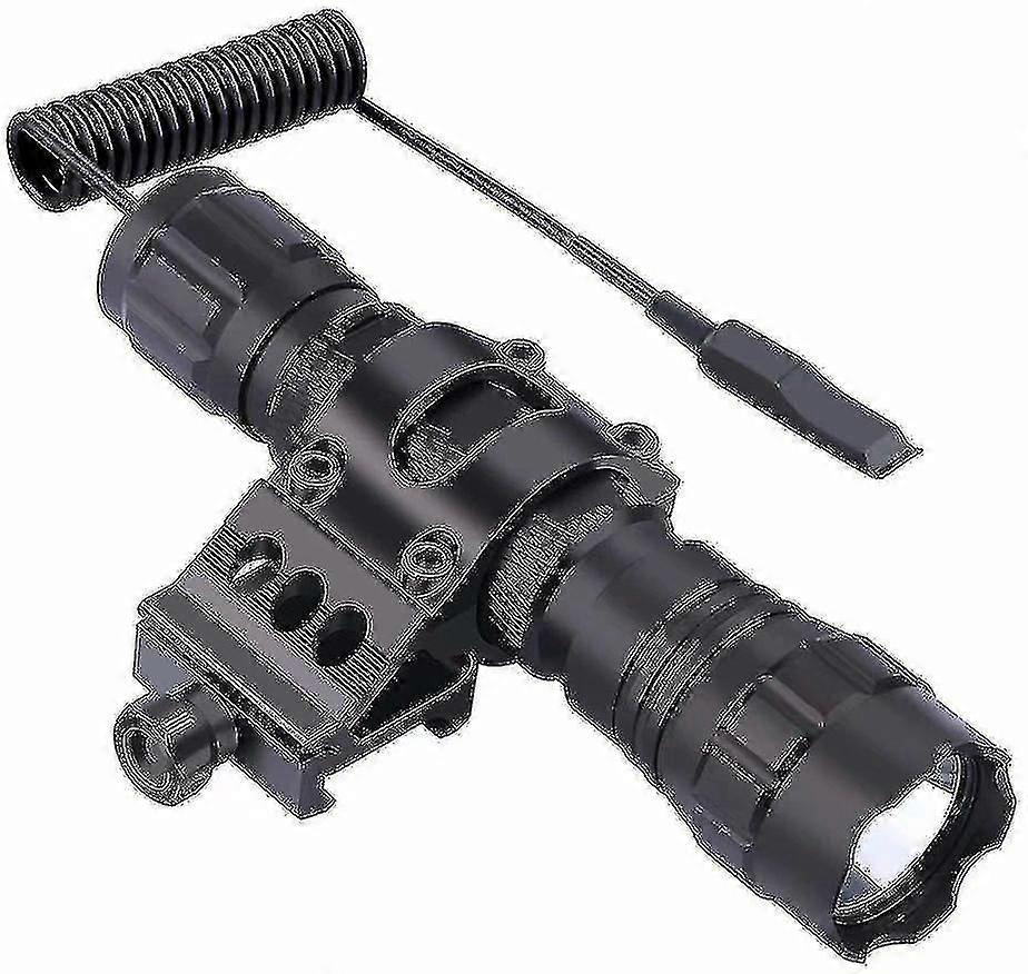 Tactical Led Flashlight, 1 Flashlight Mode, With Push Button Switch And 45  Mounting Rail, Side Offset Ring