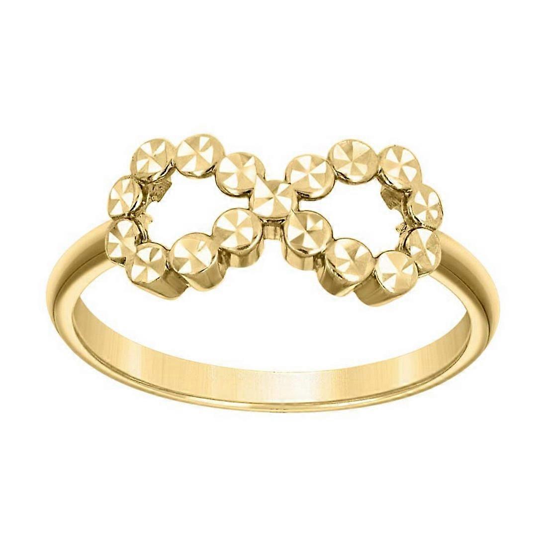 Bague infini pour femme en or jaune 14 carats, largeur 6,6 x 1,6 mm - 1,9 gramme