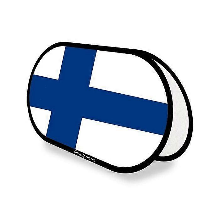 Oval Flag - Finland - 70 x 120 cm - Polyester - Double-sided print - Retractable foldable