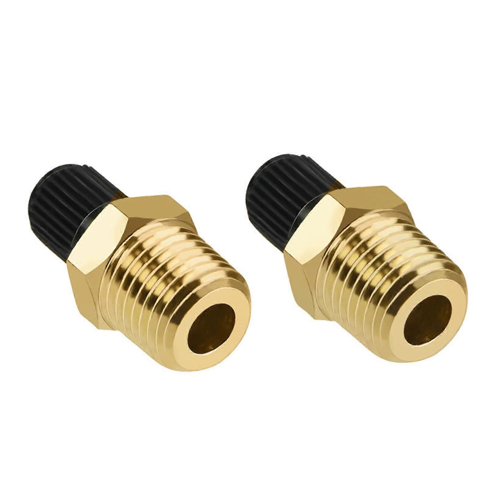 2pcs Brass Valves Adapter 1/4 Inch NPT Suitable For Car Tire Inflators And Portable Air Compressors Pneumatic Tool Use Multicolor