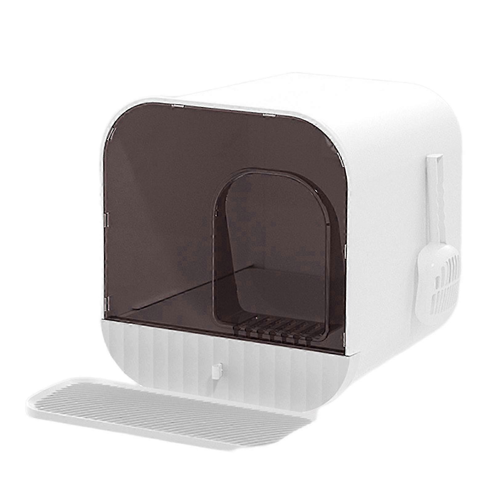 Lettiera per gatti con cassetto chiuso Vassoio grande antispruzzo - Gentleman White