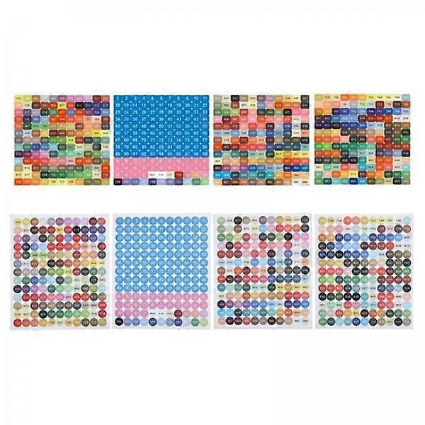 3x Color Number Label Stickers Organizer Labels Stickers for Grid Embroidery