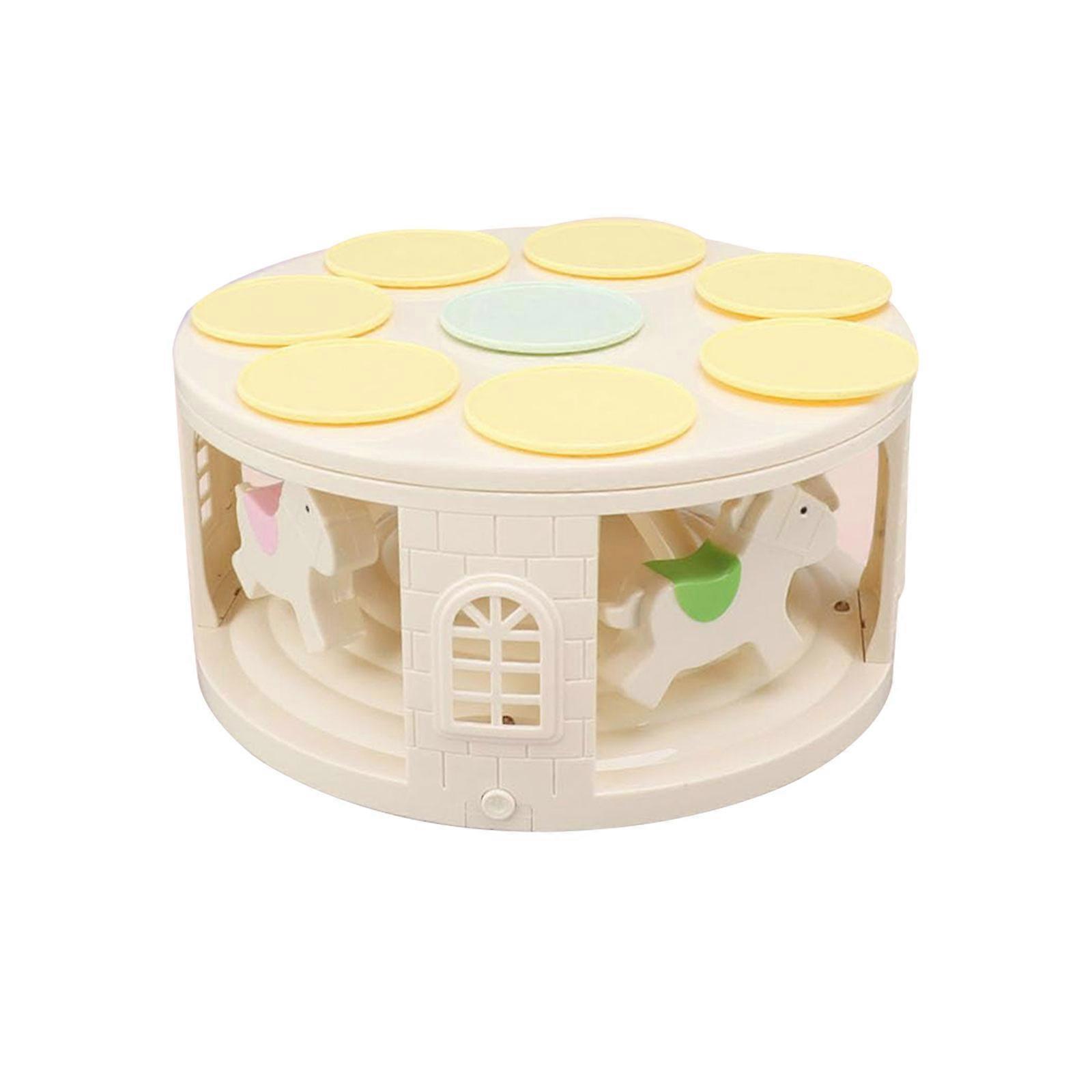 Rotating Table Sushi Display Tray Double Layer Automatic Revolving Dessert Machine with Music and 8 Trays for Wedding