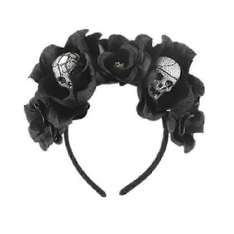 Halloween Party Simulation Flower Head Buckle Foam Skull Headgear (a, Style)