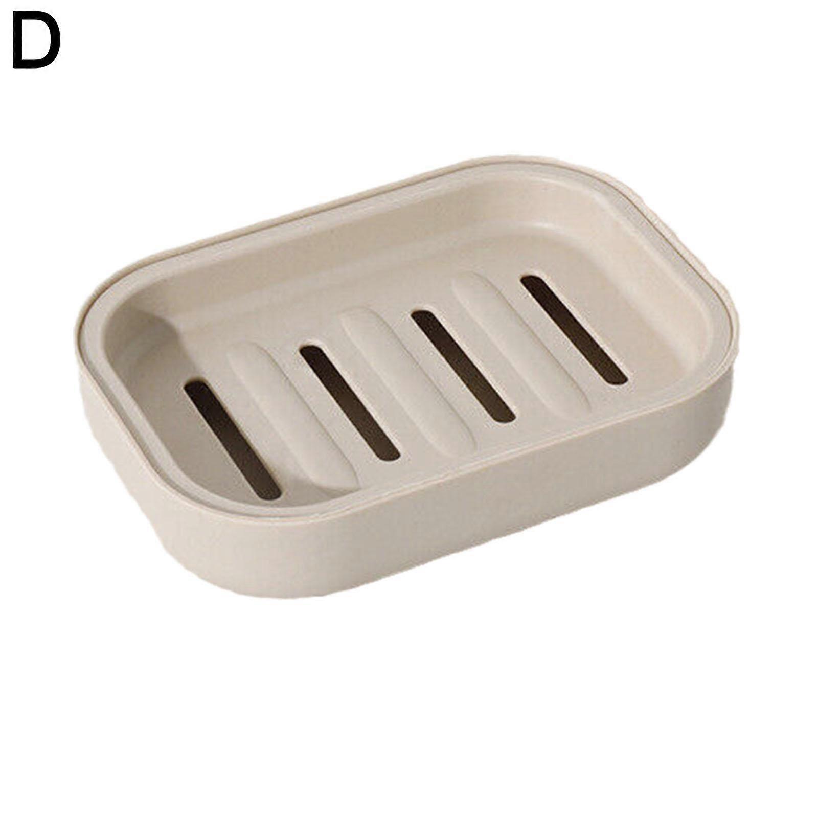 Khaki (D)$Double-layer drain soap box Creative bathroom drain soap rack Waterproof soap rack Storage rack