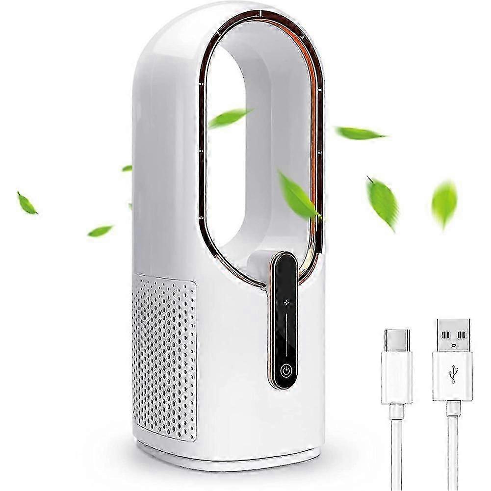 Ventilatore da tavolo, ventilatore senza pale Ventilatore da tavolo USB da 11,8 pollici con controllo touch 3 velocità di raffreddamento, ventola personale F -cn-new