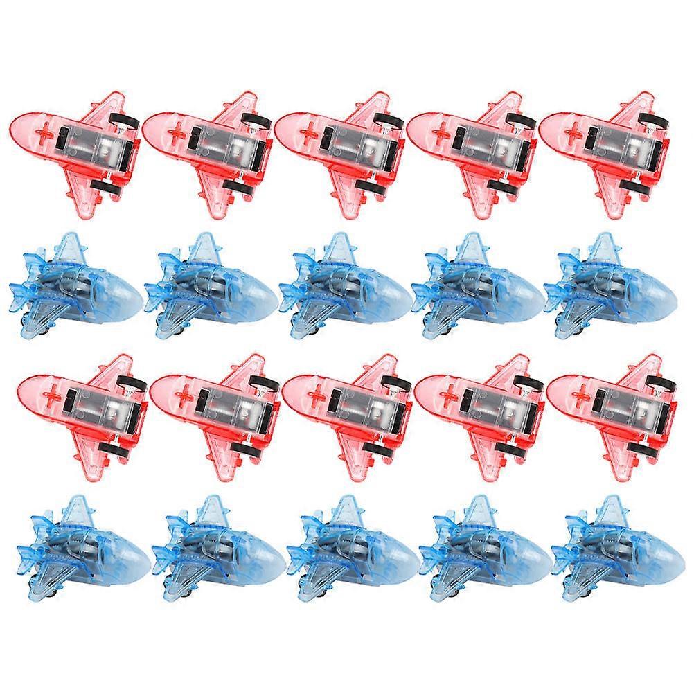 24pcs Pull Back Airplanes Playset Transparent Plane Toys (Random Color)
