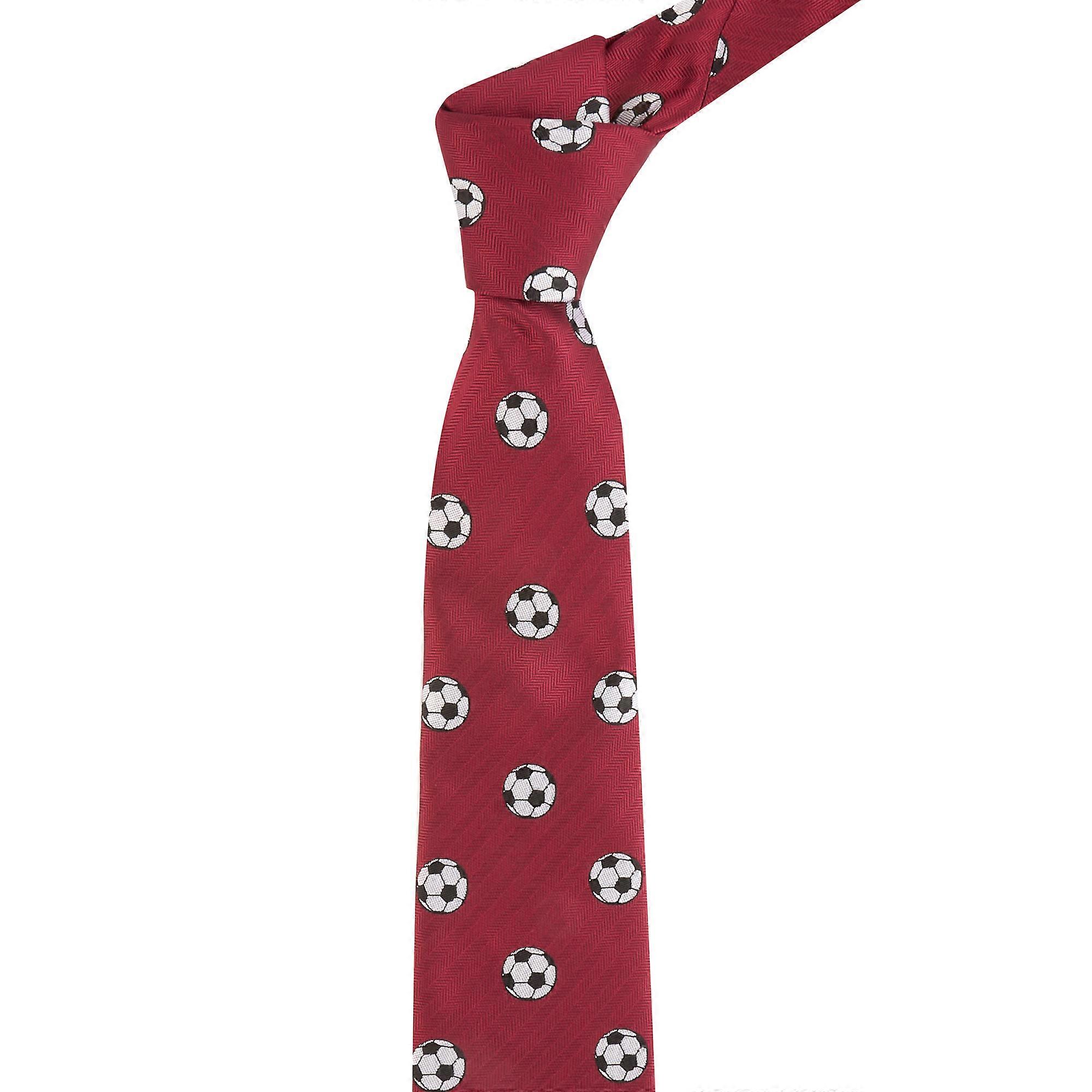 Burgundy Red Football Herringbone Tie