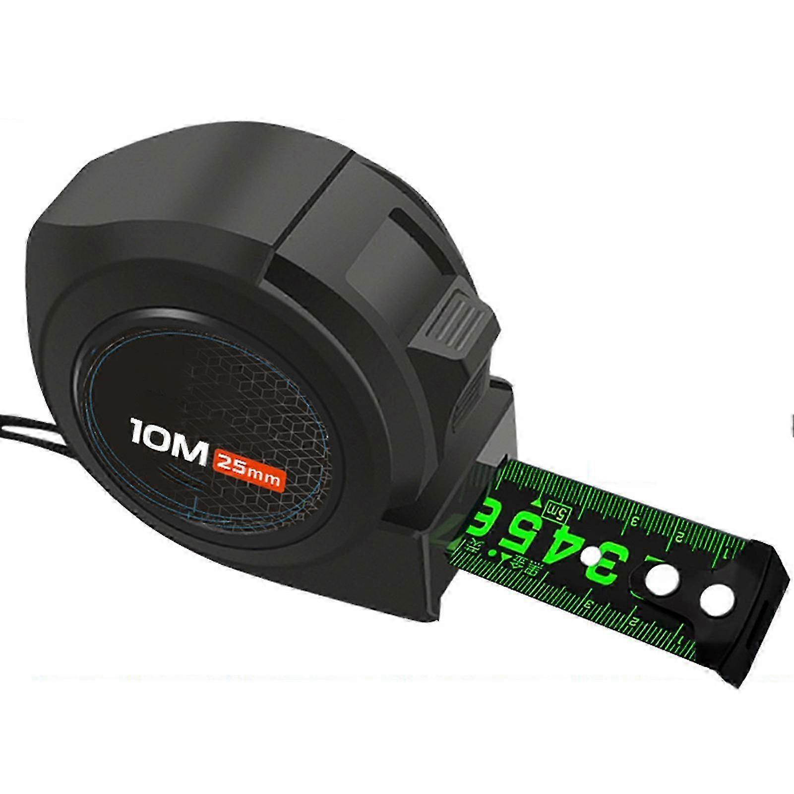 Φθορίζουσα Χαλύβδινη Μεζούρα - 10M x 25mm, Φορητή Τηλεσκοπική με Διάφανη Κλίμακα