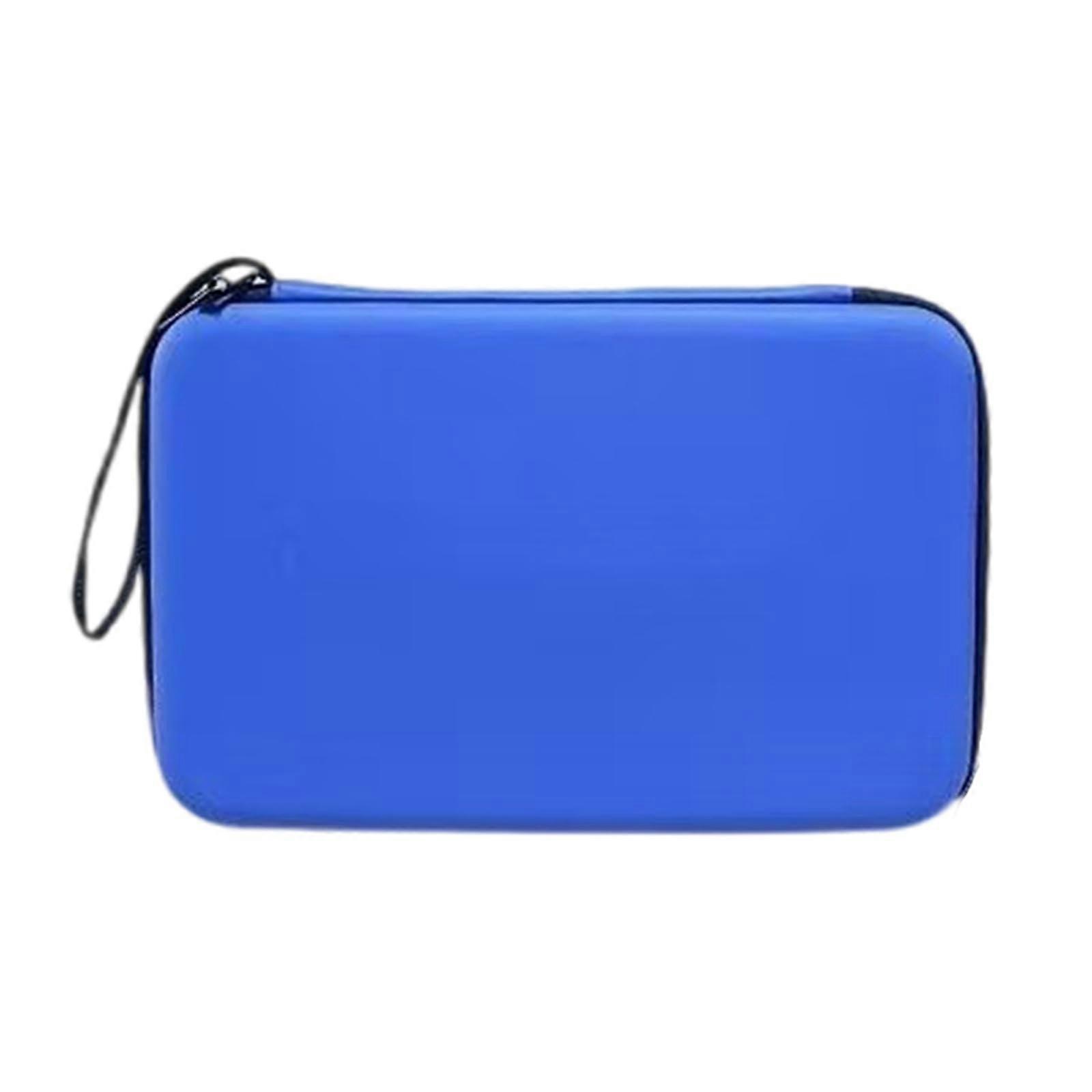 bag for hard table tennis rackets, square, for pingpong paddles, storage bag, durable, waterproof, zipper, handbag for 2 rackets blue