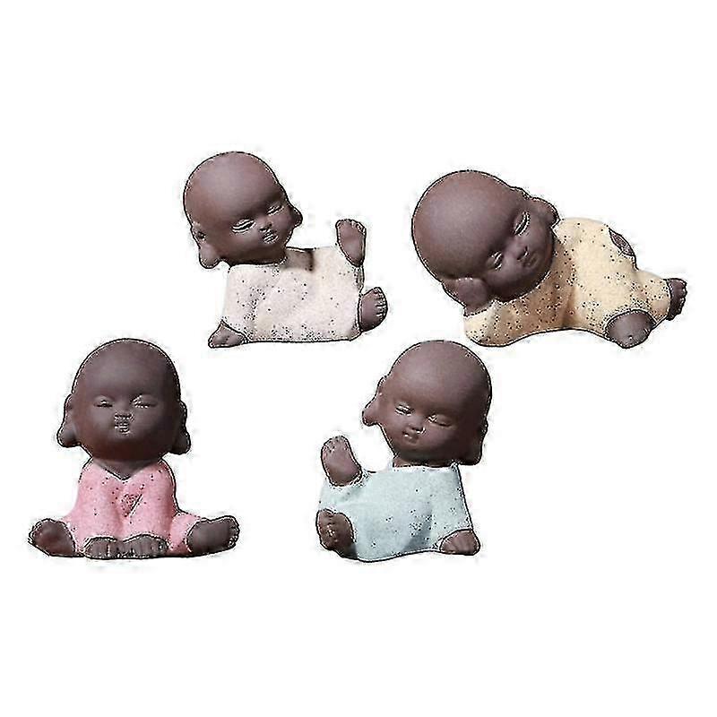 4.5X4.5x4.5cm Assorted Color Posters, Prints, & Visual Artwork 4pcs Zen Style Mini Monk Ornaments Cr