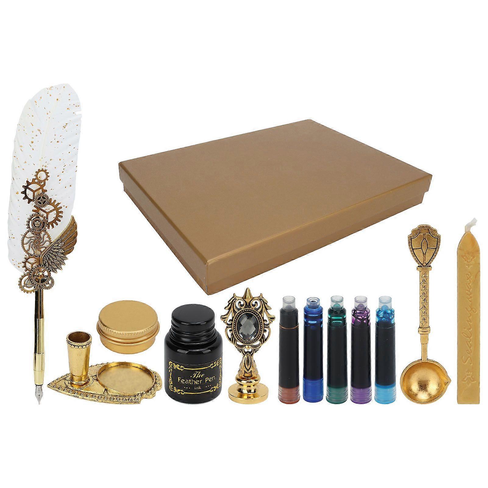 2025 أحدث نموذج ريشة القلم الأعمال النار ورنيش ختم أوروبا الرجعية