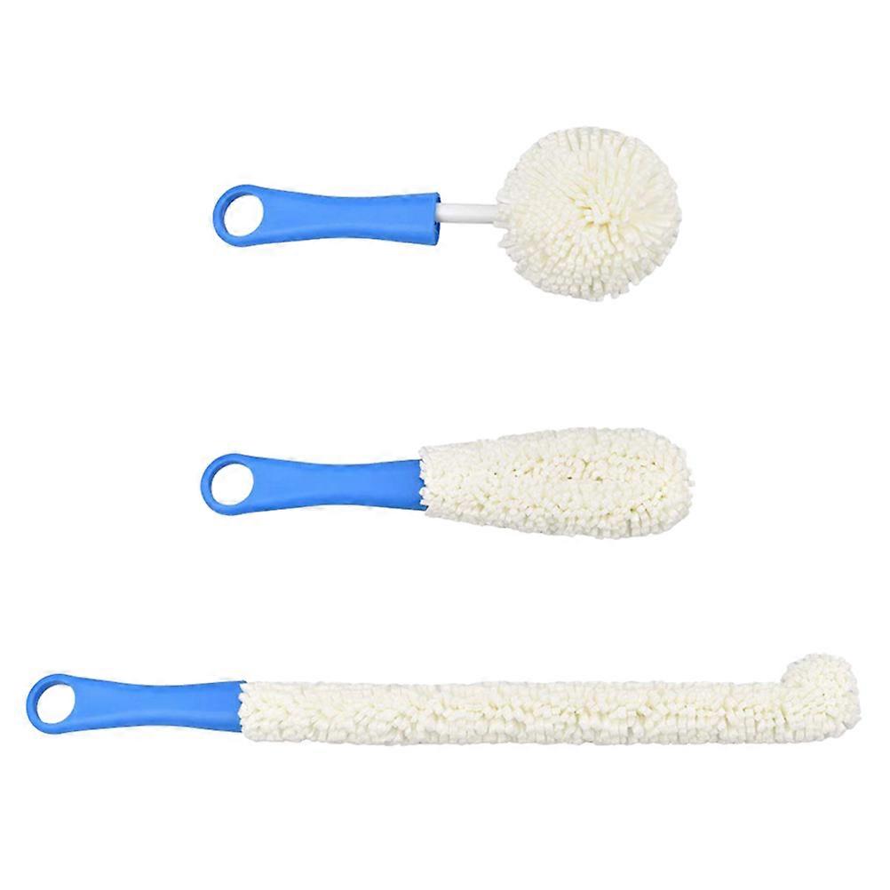 3 Pcs 1 Set Cleaning Tools for Cups Mugs and Wine Glasses Blue