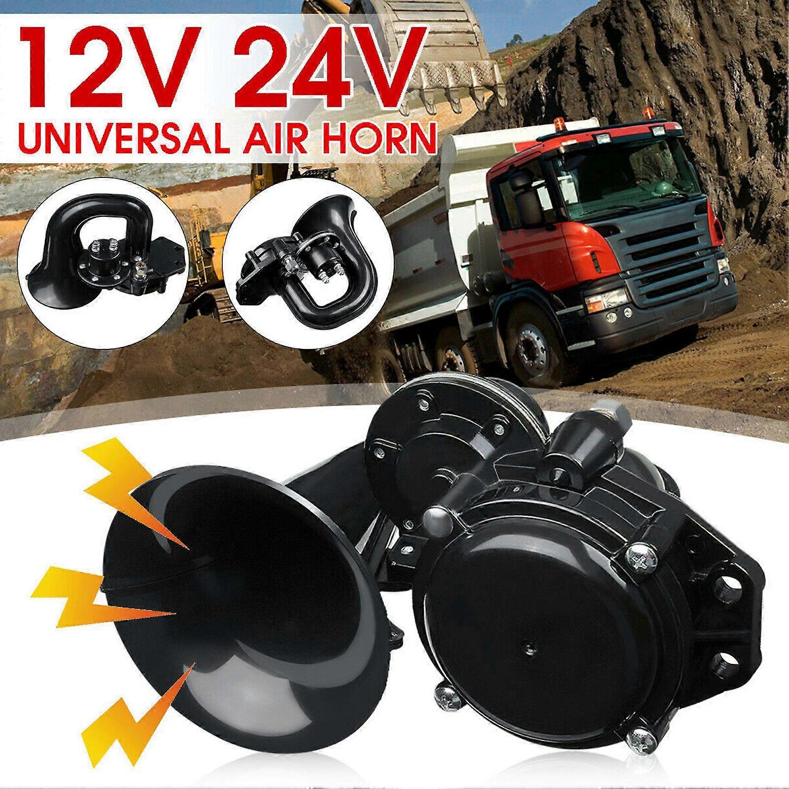 אוניברסלי חילזון קרן תרועה שחורה 12/24V 120db חצוצרה אוויר עבור משאית רכב אוטובוס ואן רכבת