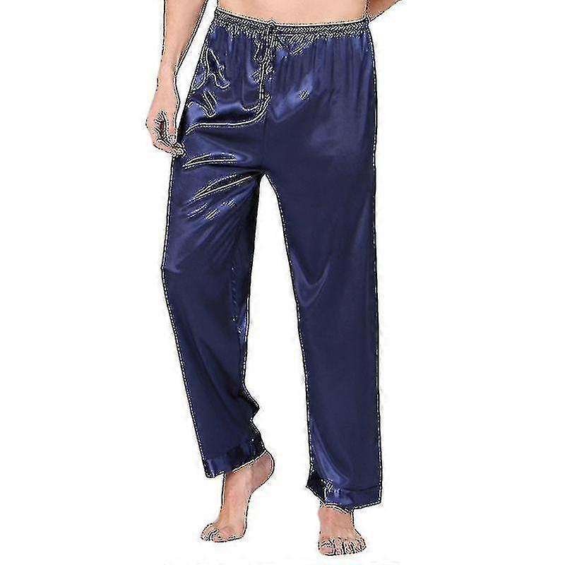 Men's Satin Long Pajamas Bottoms Sleepwear Trousers for Comfortable Rest at Home