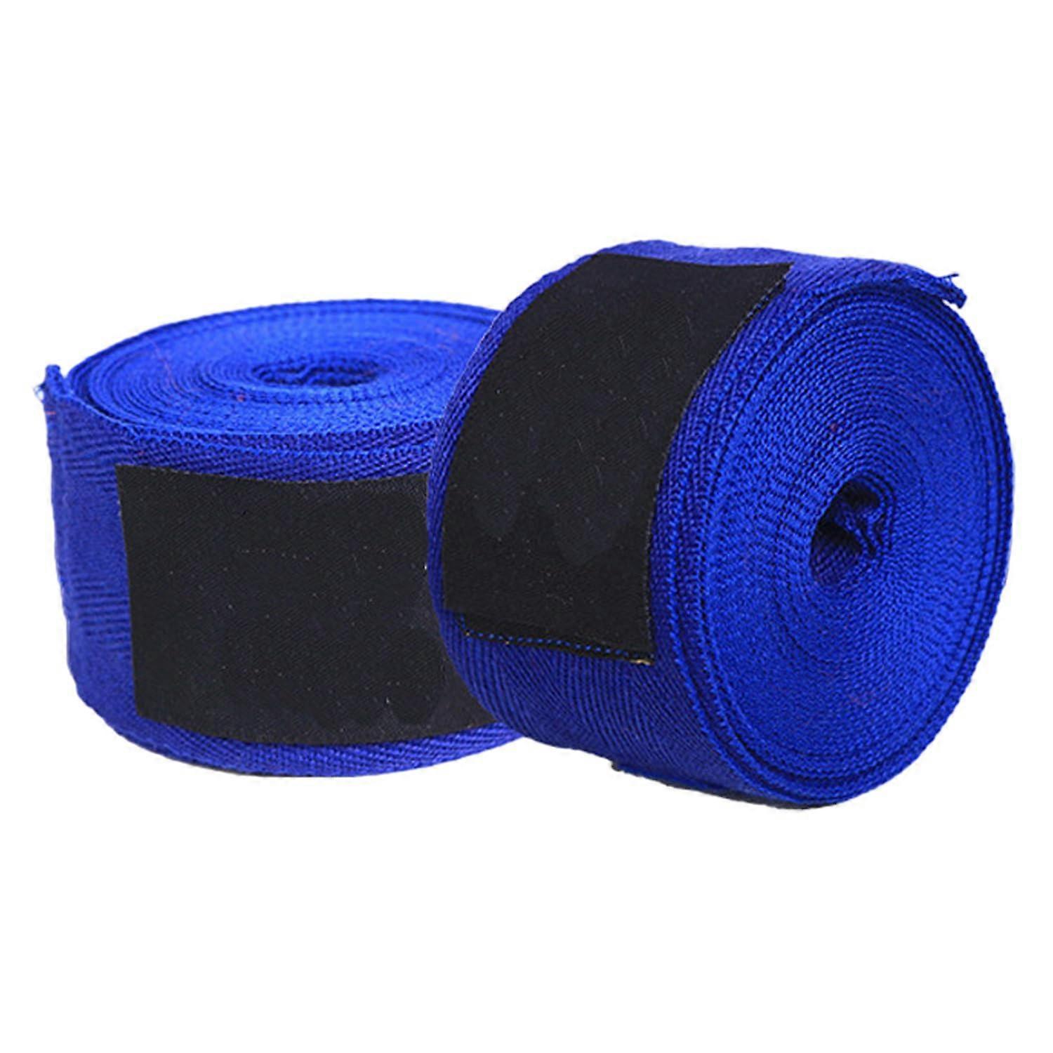 Boxing Bandages - 2 Highly Elastic Hand Wraps with Thumb Loops, Solid Blue Fabric for Boxing and Taekwondo Training