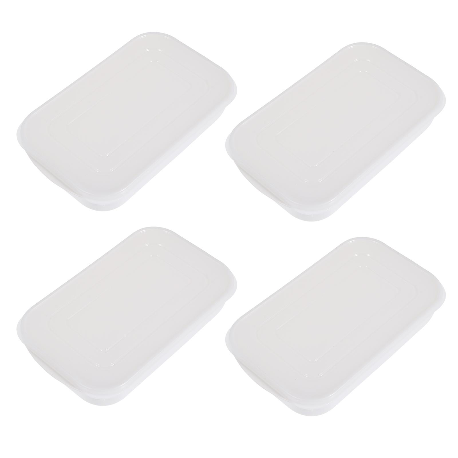 Sealing Bento Lunch Box Leakproof Food Storage Container 23.5x13.5cm 4Pcs