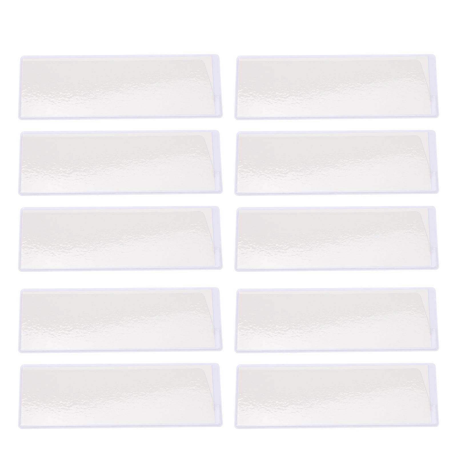 PVC Label Holders Displaying Card Pockets School Storage 10Pcs