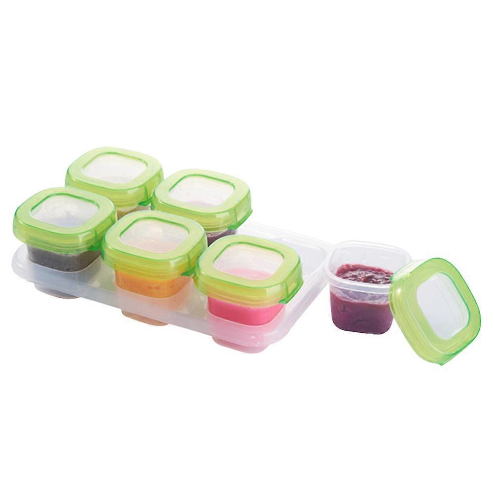 Mini Containers Reusable Food Containers Simple Design Green 21x14x5.5cm Food Storage Case for Parents with Babies 6Pcs