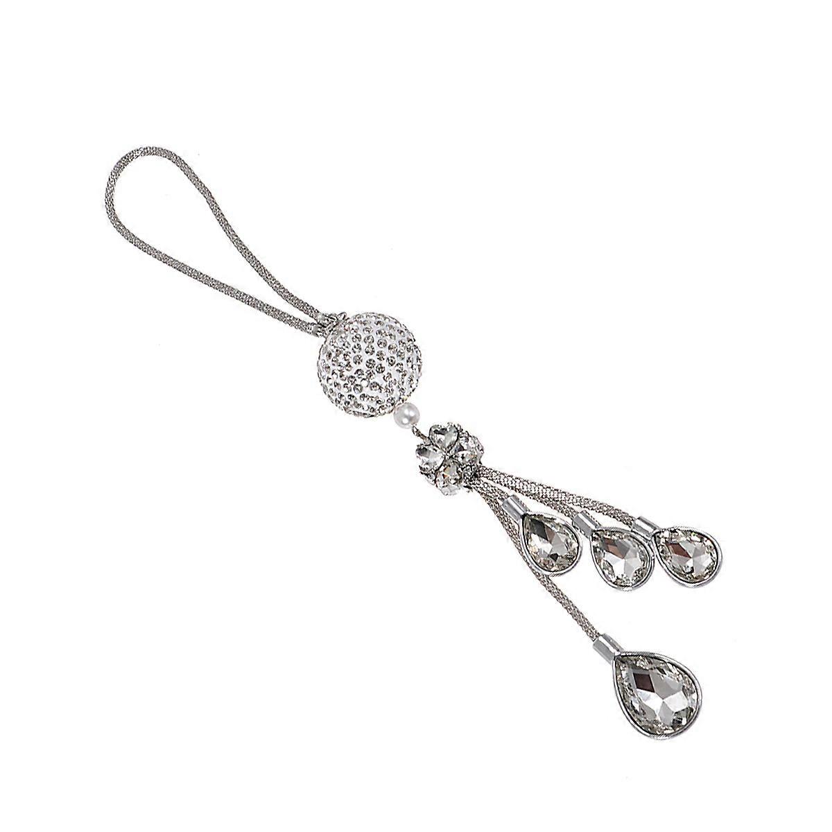 Car Rearview Mirror Pendant Crystal Rhinestone Car Interior Accessory 16x3x1cm 1Pack