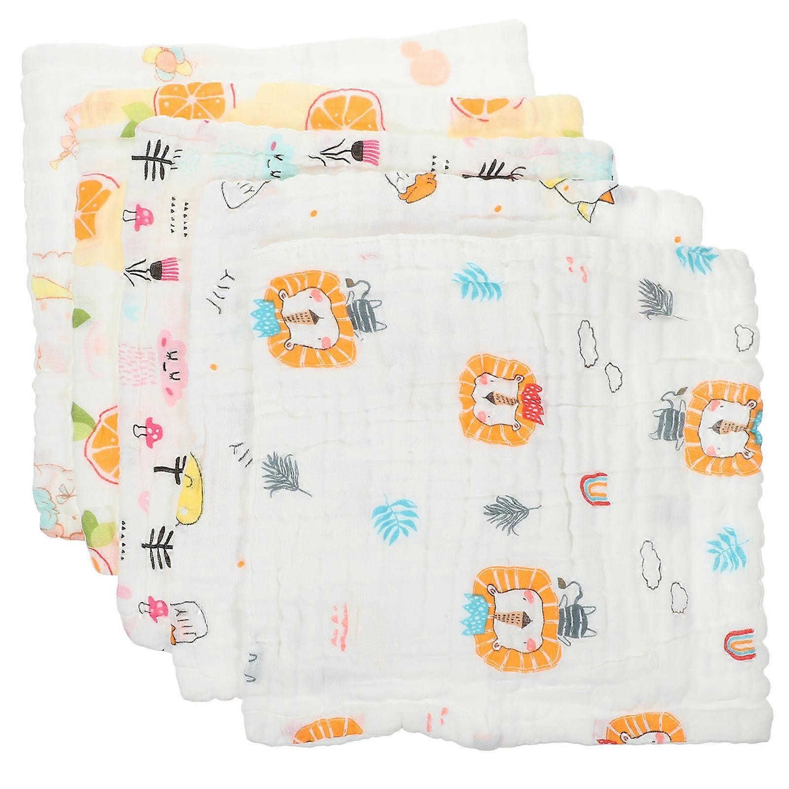 Infant Towels Cotton Handkerchief for Newborns Outfit Accessory 30x30cm Protect from Teething Spit Ups 5Pcs
