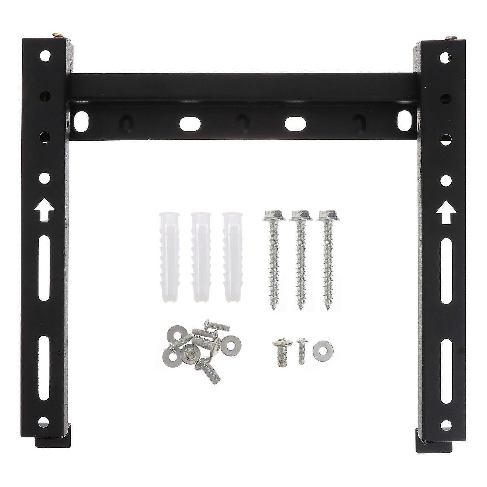Television Mount Sturdy TV Wall Mount Bracket Fixed Position Square Iron Black For Home Users 1Pack
