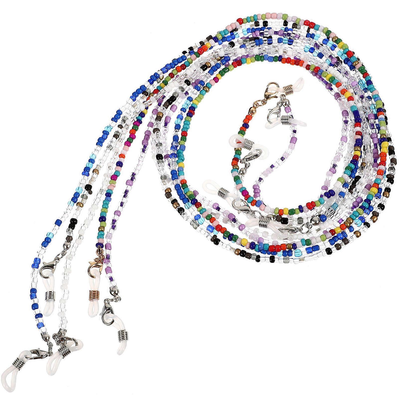 5pcs Beaded Eyeglass Chains for Women – Stylish, Non Slip Lanyards with Ear Hooks to Prevent Loss of Sunglasses, , or Face Masks