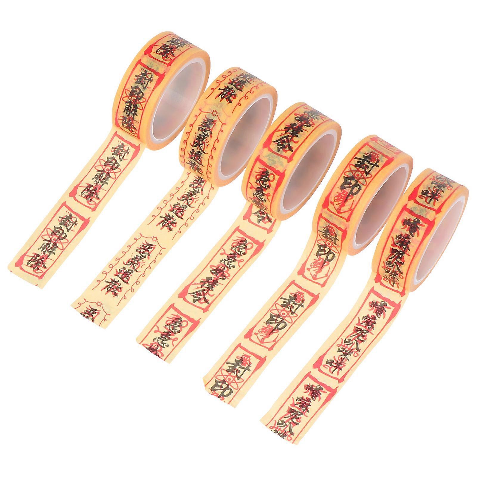 5 Rolls of Decorative Scrapbook Adhesive Rune Tapes for Crafts and Stationery Assorted Color