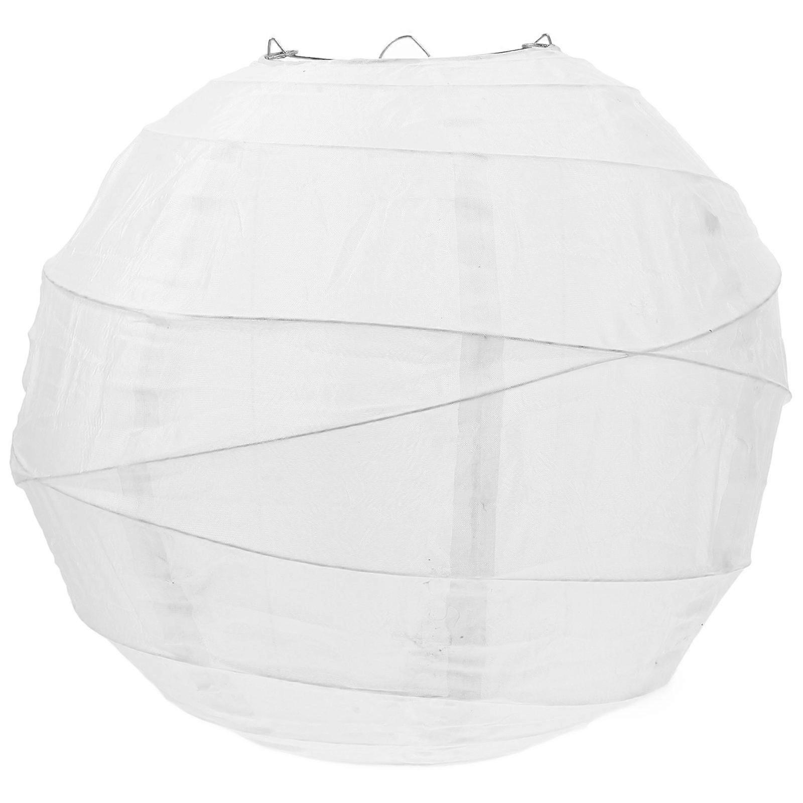 Paper Lampshade White Round Silk Cloth Lantern 12 Inch Minimalist Style Light Diffusion For Homeowners 1Pack