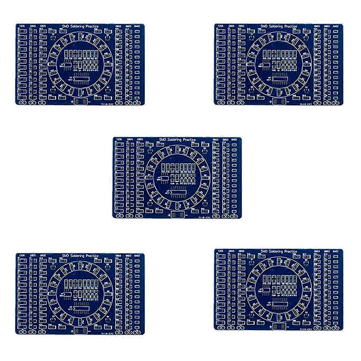 5X Rotating LED SMD NE555 Soldering Practice Board DIY Kit Fanny Skill Training DIY Kit Electronic P