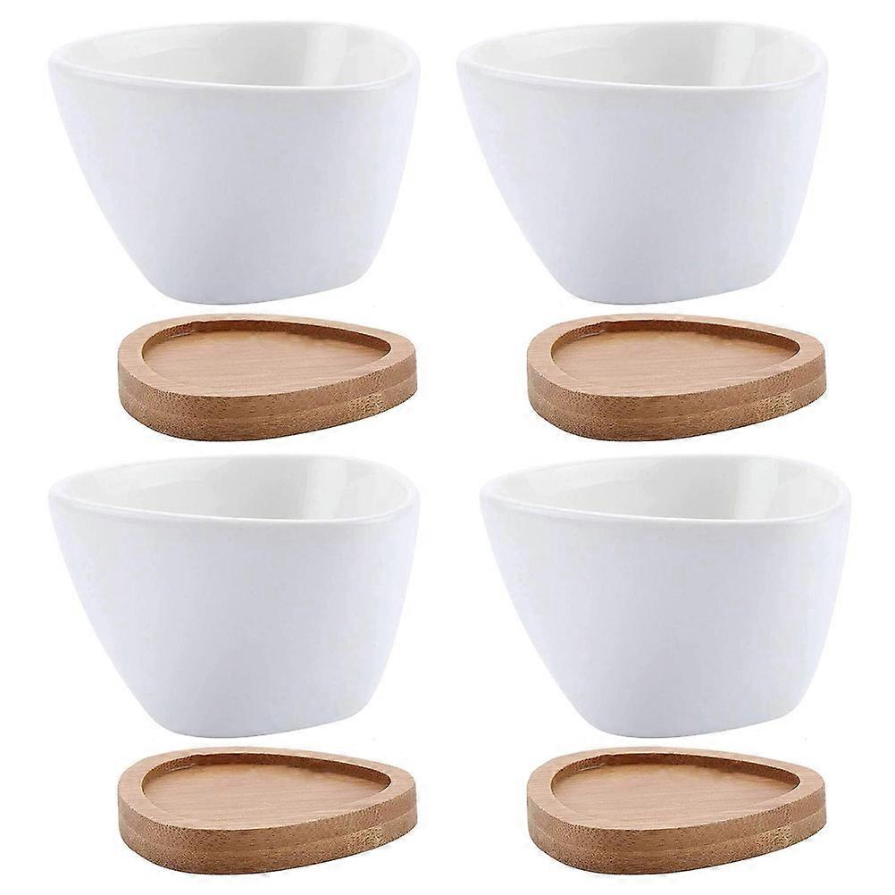 Planting Pot Triangle Shape Decorative Desk Flower Pot Home Table Adornment 8X5cm Synthetic Material 4 Sets
