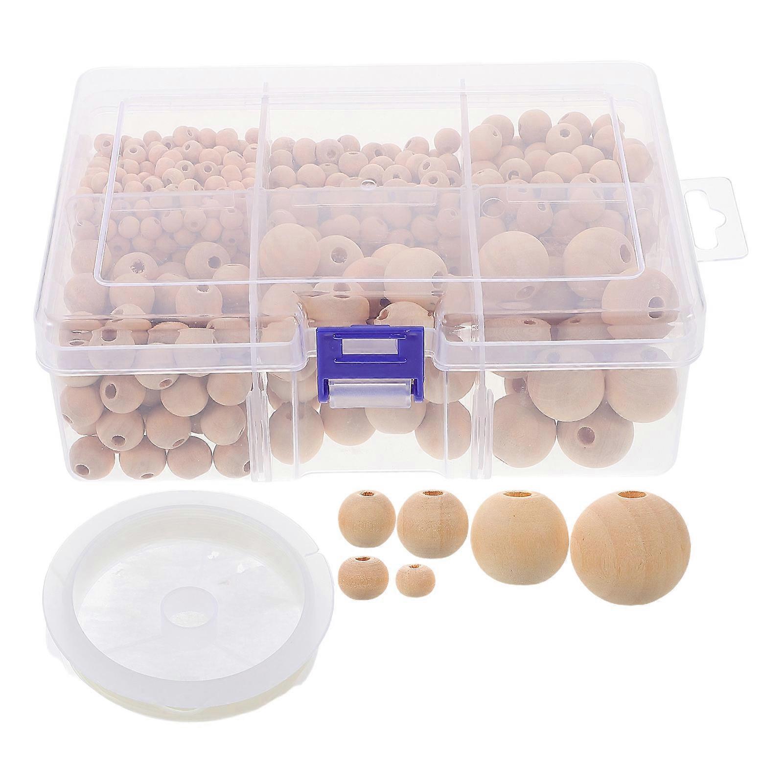 Loose Spacer Beads Wooden Bead Ornament Round present Giving Assorted Color 0.8*0.8Cm Diy Craft 1 Set