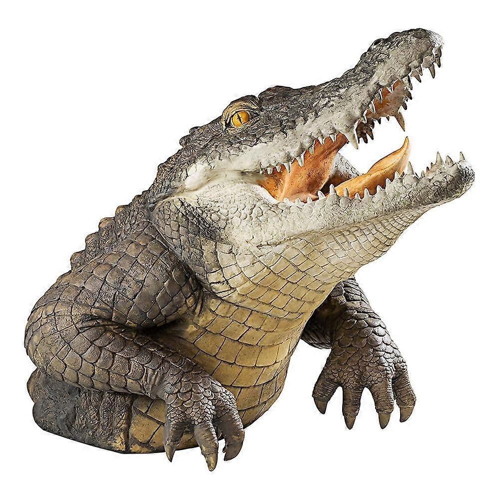 1 Pcs Crocodile Head Floating Animal Ornaments for Courtyard Pond Outdoor Decoration Garden Crocodile Ornaments