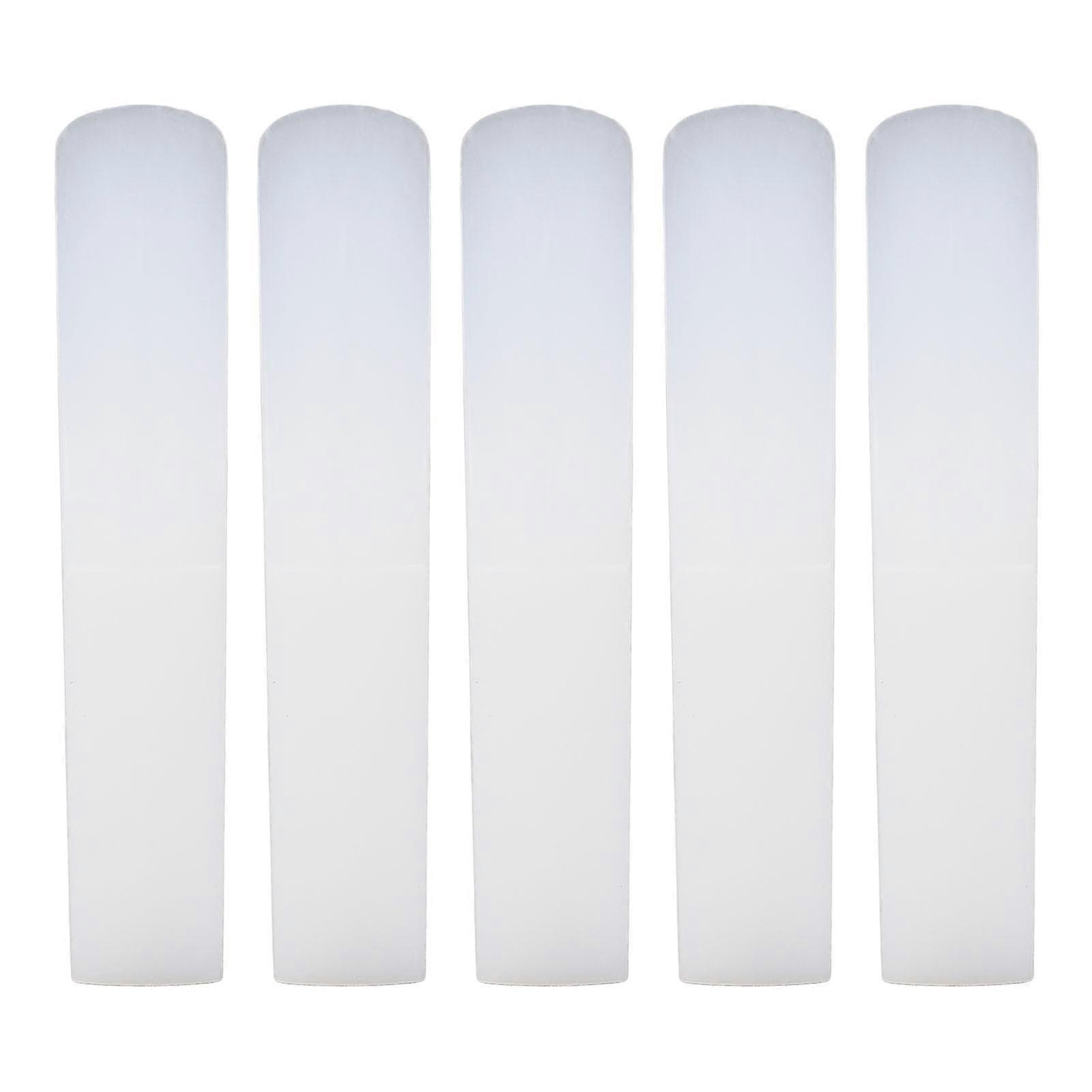 5PCS Clarinet Traditional Reeds 2.5 Strength Resin Beginner Reeds for Practice and Performance White Durable and Flexible
