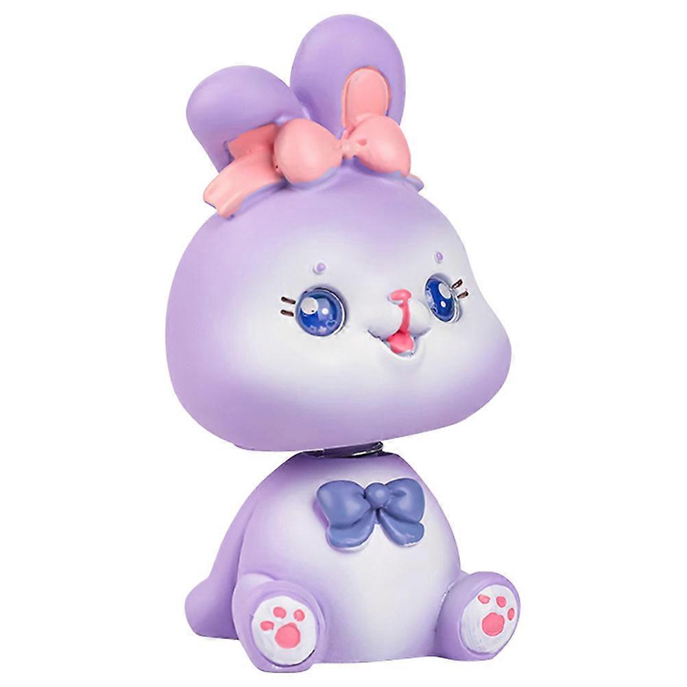Shaking Head Rabbit Figurine Resin Bunny Decoration for Car Desktop TV Cabinet Multi-colored 8.5X4.4X4.3CM Decorative 1 Set